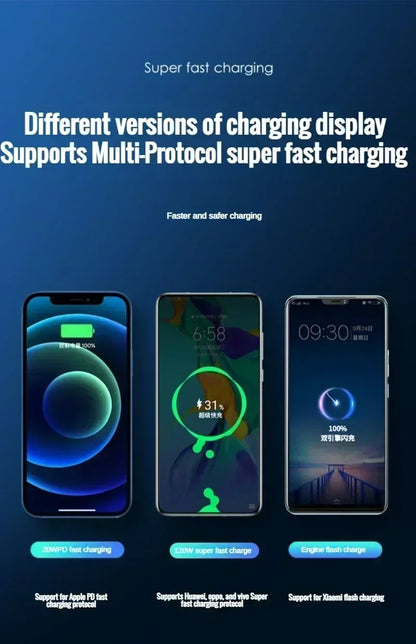 120W super fast charging 20000 mAh power bank for mobile